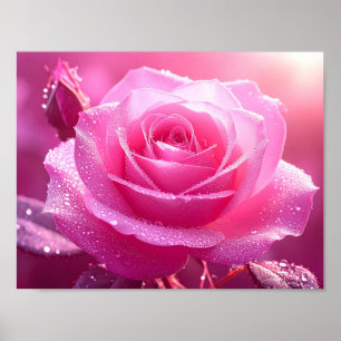 Rose Love - Kissed By Morning Dew Poster