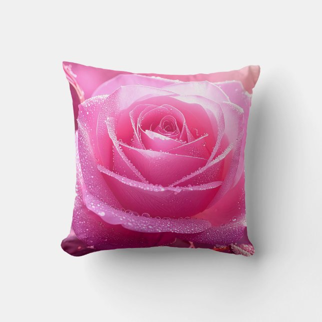Rose Love Pillow with Frederic Mistral Roses (Front)
