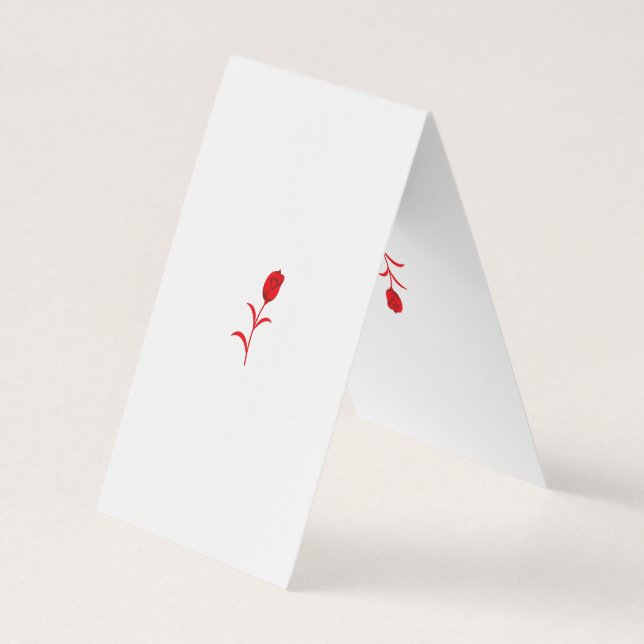 Rose Madder, Lava Red, floral Design Business Card (Back)