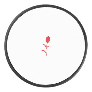 Rose Madder, Lava Red, floral Design Hockey Puck