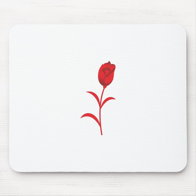 Rose Madder, Lava Red, floral Design Mouse Mat (Front)