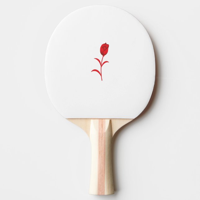 Rose Madder, Lava Red, floral Design Ping Pong Paddle (Front)
