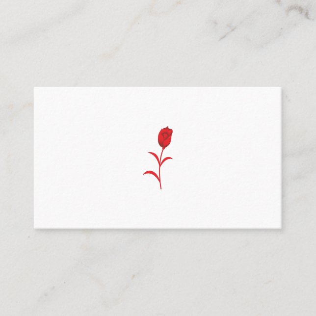 Rose Madder, Lava Red, floral Design Place Card (Front)