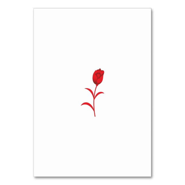 Rose Madder, Lava Red, floral Design Table Number (Front)