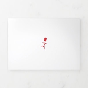 Rose Madder, Lava Red, floral Design Tri-Fold Card