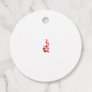 Rose Madder, Thunderbird floral design Favour Tags