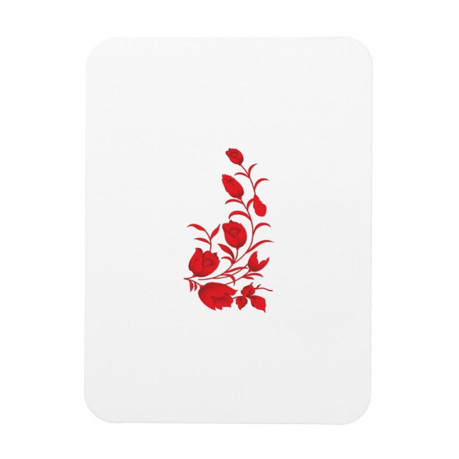 Rose Madder, Thunderbird floral design Magnet (Vertical)