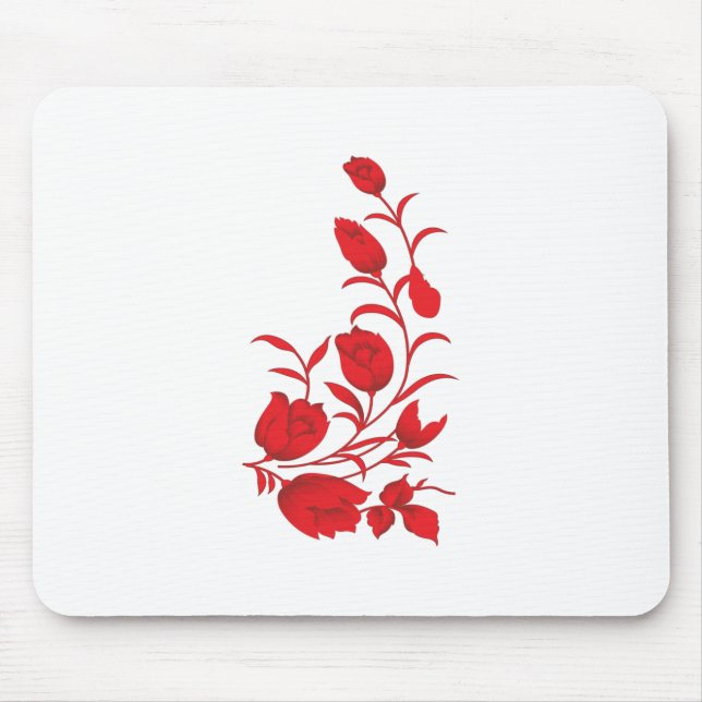 Rose Madder, Thunderbird floral design Mouse Mat (Front)