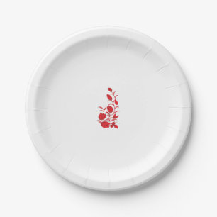 Rose Madder, Thunderbird floral design Paper Plate