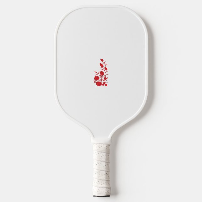 Rose Madder, Thunderbird floral design Pickleball Paddle (Front)