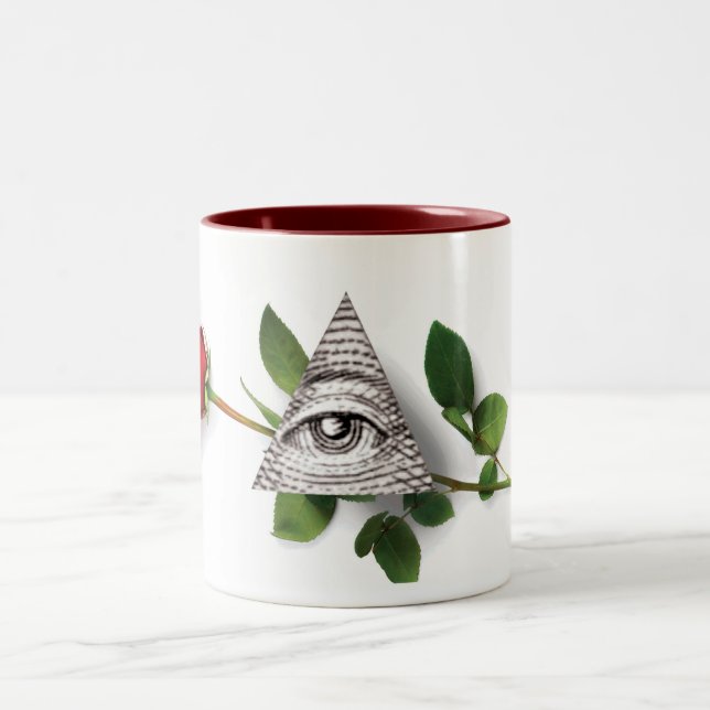 Rose Magi Pyramid Two-Tone Coffee Mug (Center)