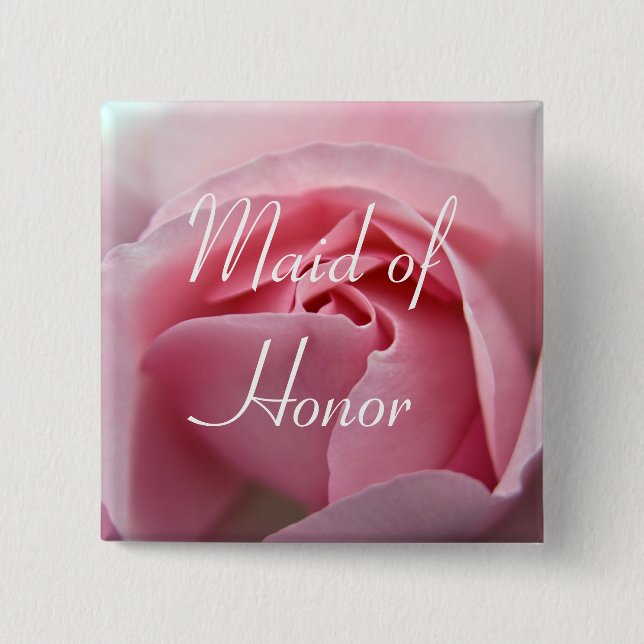 Rose :: Maid of Honour Wedding Button (Front)