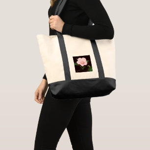 Rose Mallow Canvas Pocket Tote Bag