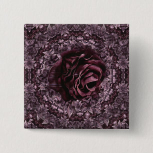 Rose Mandala 15 Cm Square Badge