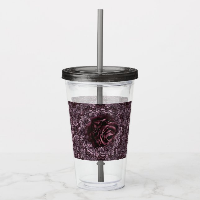 Rose Mandala  Acrylic Tumbler (Front)