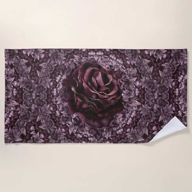 Rose Mandala  Beach Towel (Front)