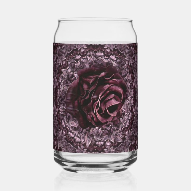 Rose Mandala  Can Glass (Front)