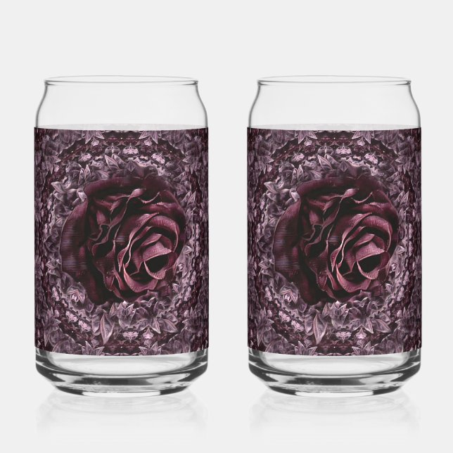 Rose Mandala  Can Glass (Front)