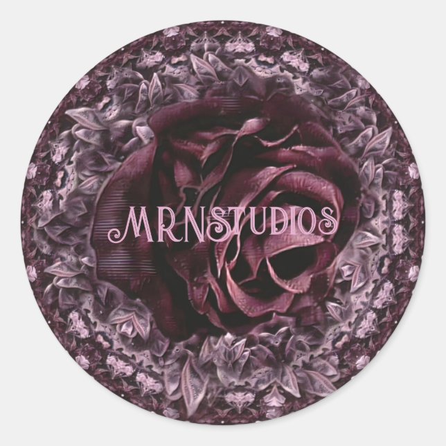 Rose Mandala  Classic Round Sticker (Front)