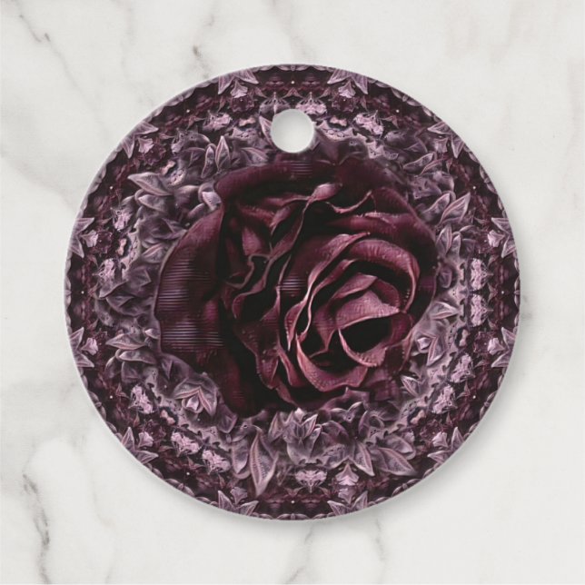 Rose Mandala  Favour Tags (Front)