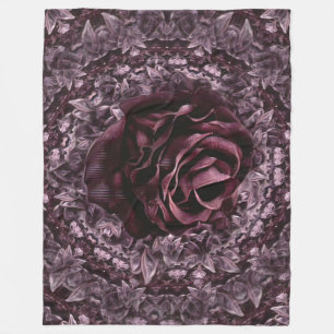 Rose Mandala  Fleece Blanket
