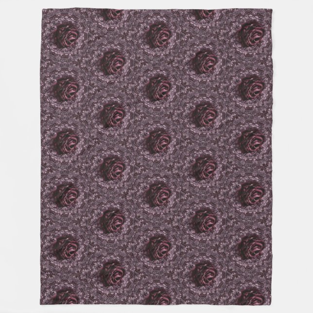 Rose Mandala  Fleece Blanket (Front)