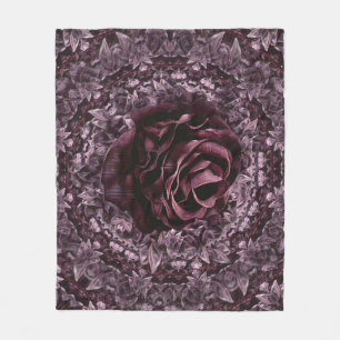 Rose Mandala  Fleece Blanket
