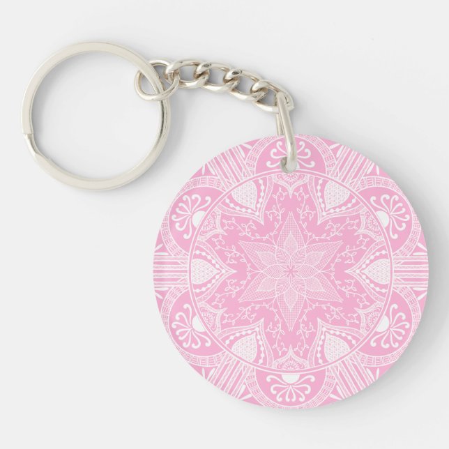 Rose Mandala Key Ring (Front)