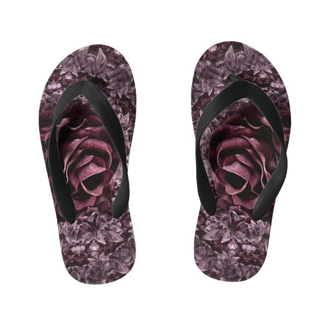 Rose Mandala  Kid's Flip Flops (Footbed)