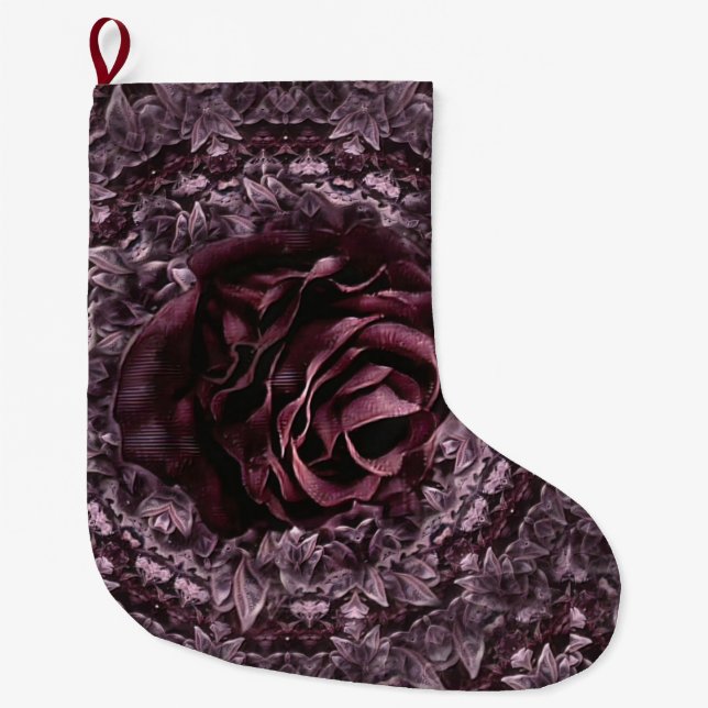 Rose Mandala  Large Christmas Stocking (Front)