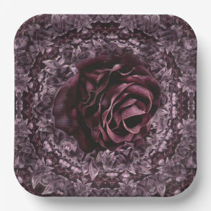 Rose Mandala  Paper Plate