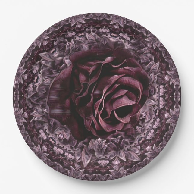 Rose Mandala  Paper Plate (Front)