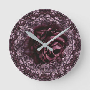 Rose Mandala Round Clock