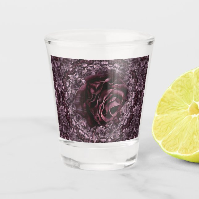 Rose Mandala  Shot Glass (Front)
