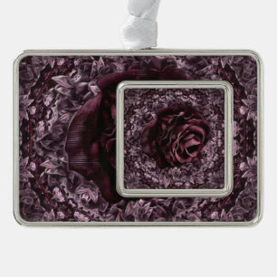 Rose Mandala  Silver Plated Framed Ornament