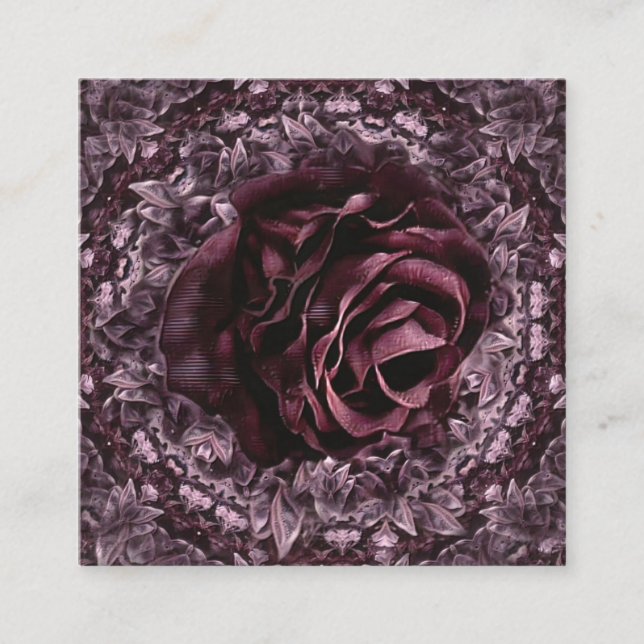 Rose Mandala  Square Business Card (Front)