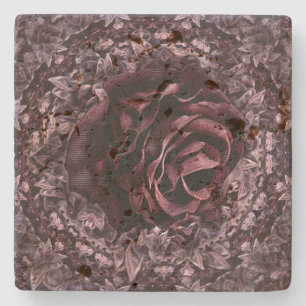Rose Mandala  Stone Coaster
