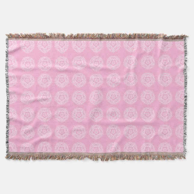 Rose Mandala Throw Blanket (Front)