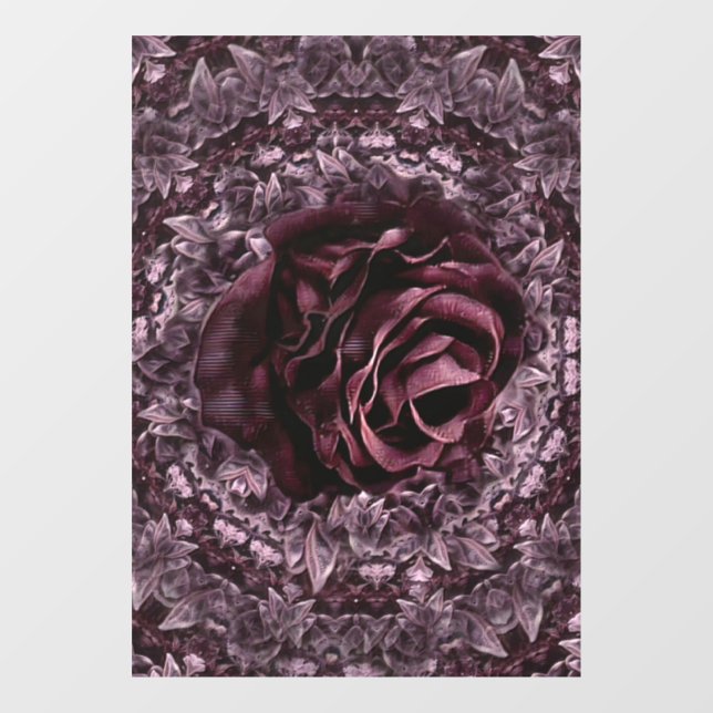 Rose Mandala  Window Cling (Sheet)