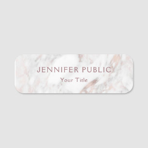Rose Marble Elegant Modern Template Professional Name Tag