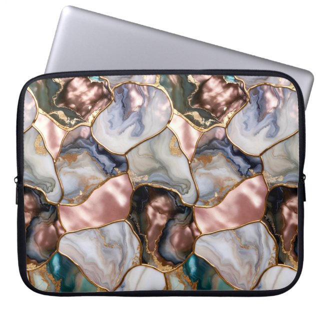 Rose Marble Laptop Sleeve Elegant Case (Front)