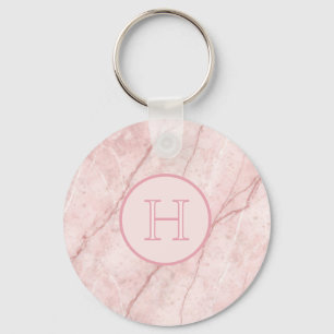 Rose Marble Organic Dusty Rose Blush  Key Ring
