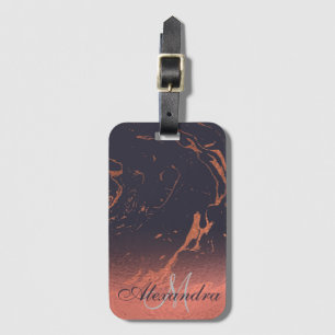 Rose Marble Texture Luggage Tag