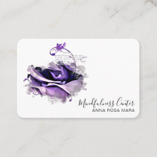 *~* ROSE Meditation QR Reiki Yoga Floral Flower Business Card
