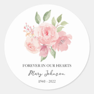 Rose Memorial Funeral Classic Round Sticker