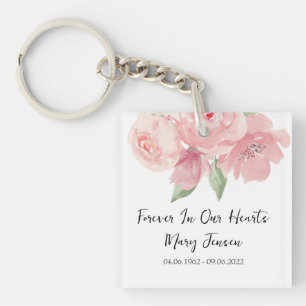 Rose Memorial Funeral Photo Key Ring