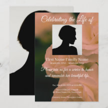 Rose memorial invitation