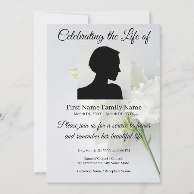 Rose memorial invitation (Front)