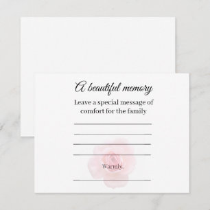 Rose Memorial Message Card