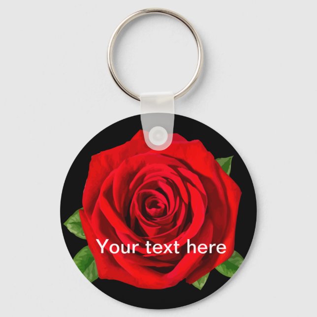 Rose Message Text Key Ring (Front)